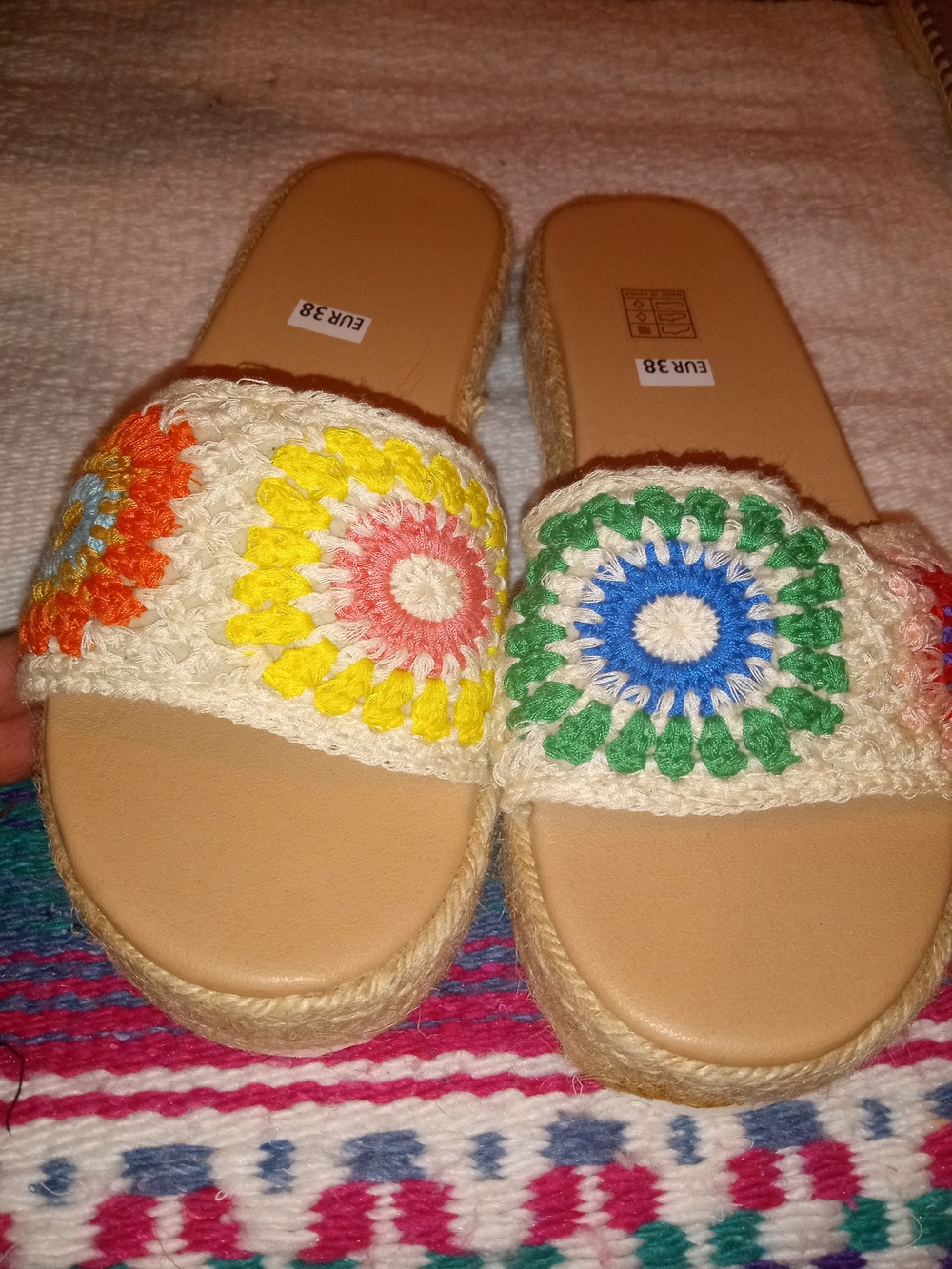 Handcrafted Crochet Slide Sandals in Multicolor
